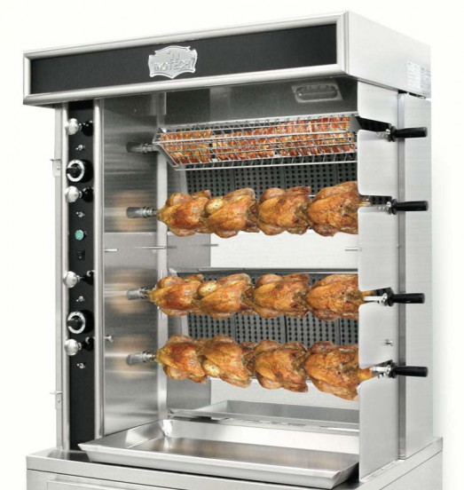 Inotech Legend ITL360  (Narrow) "Wall of flame" 6 Spit Rotisserie (Image shows 4 spit)