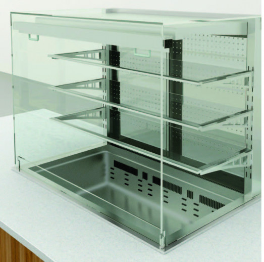 Emainox Lux 8047201LUXHC 3 x 1/1gn Grab & Go Drop In 3 Tier Refrigerated display + Dolewell base with air curtain
