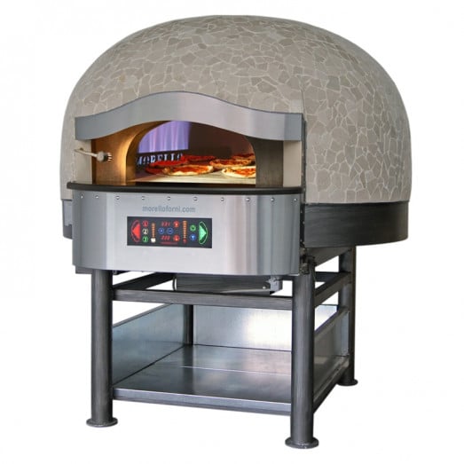 Morello Forni FGRI110-CB  Hybrid Gas/Wood Painted Dome pizza oven - Rotating oven floor 8 x 300mm pizzas
