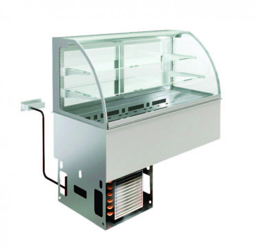 Emainox Elegance 8046900HC  2 x 1/1gn Grab & Go Drop In 2 Tier Refrigerated display + Dolewell base