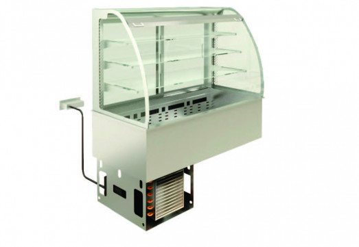 Emainox Lux 8047202LUXHC 4 x 1/1gn Grab & Go Drop In 3 Tier Refrigerated display + Dolewell base with air curtain